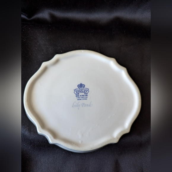 Vintage Aynsley Bone China Lily Pond fluted vase and Trinket dish - Picture 6 of 8